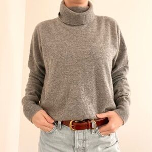Madewell Cashmere Gray Turtleneck Sweater